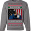 Never Surrender Pro Donald Trump Fight Fist Pump 2024 Ugly Christmas Sweater Crewneck Sweatshirt