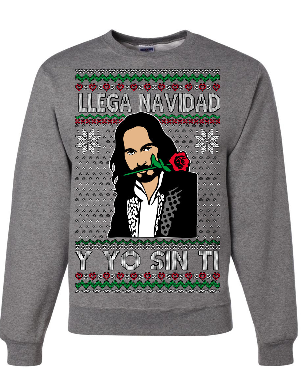 Llega Navidad Y Yo Sin Ti Christmas Is Coming Marco Ugly Christmas Sweater Crewneck Sweatshirt
