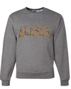 Alaska  Camo Fill Orange Outline Sweater, Unisex Crewneck Sweatshirts