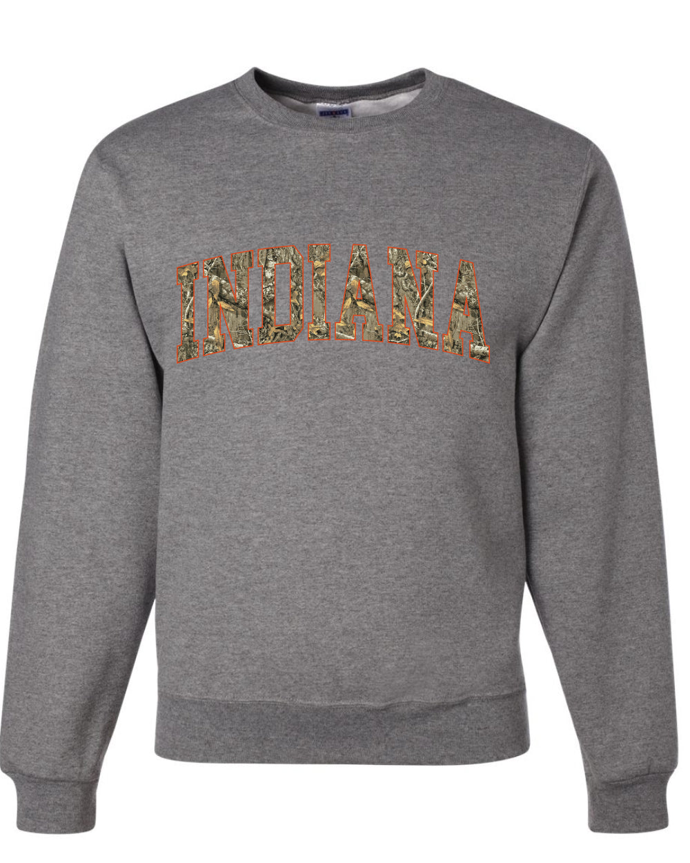 Indiana  Camo Fill Orange Outline Sweater, Unisex Crewneck Sweatshirts