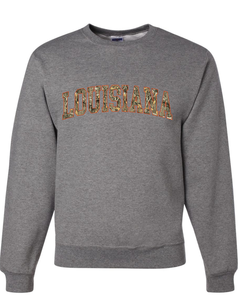 Louisiana  Camo Fill Orange Outline Sweater, Unisex Crewneck Sweatshirts