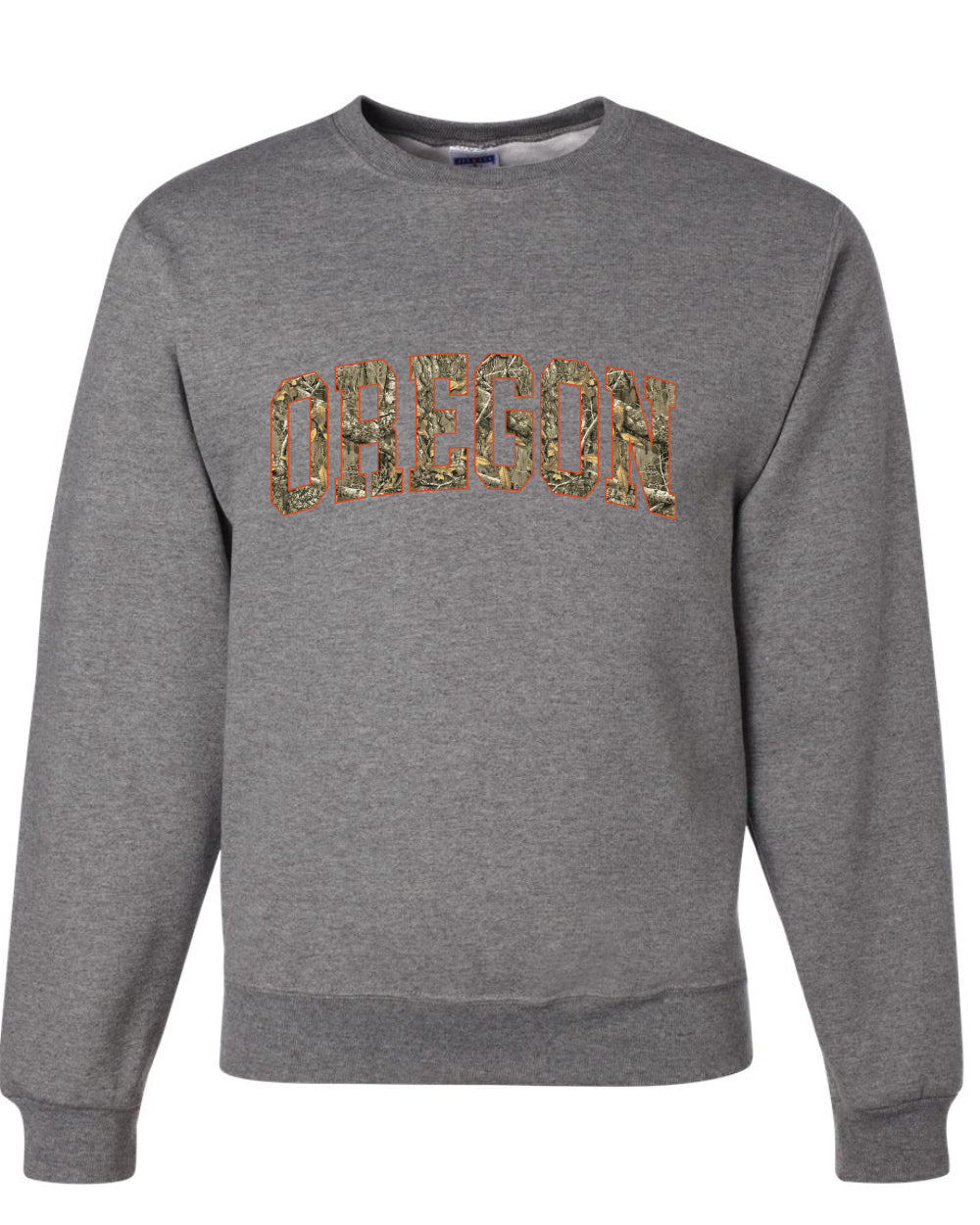 Oregon  Camo Fill Orange Outline Sweater, Unisex Crewneck Sweatshirts