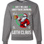 Funny Beer Drinking Santa Ain't No Laws When You're Drinking With Claus Unisex Crewneck Sweatshirt