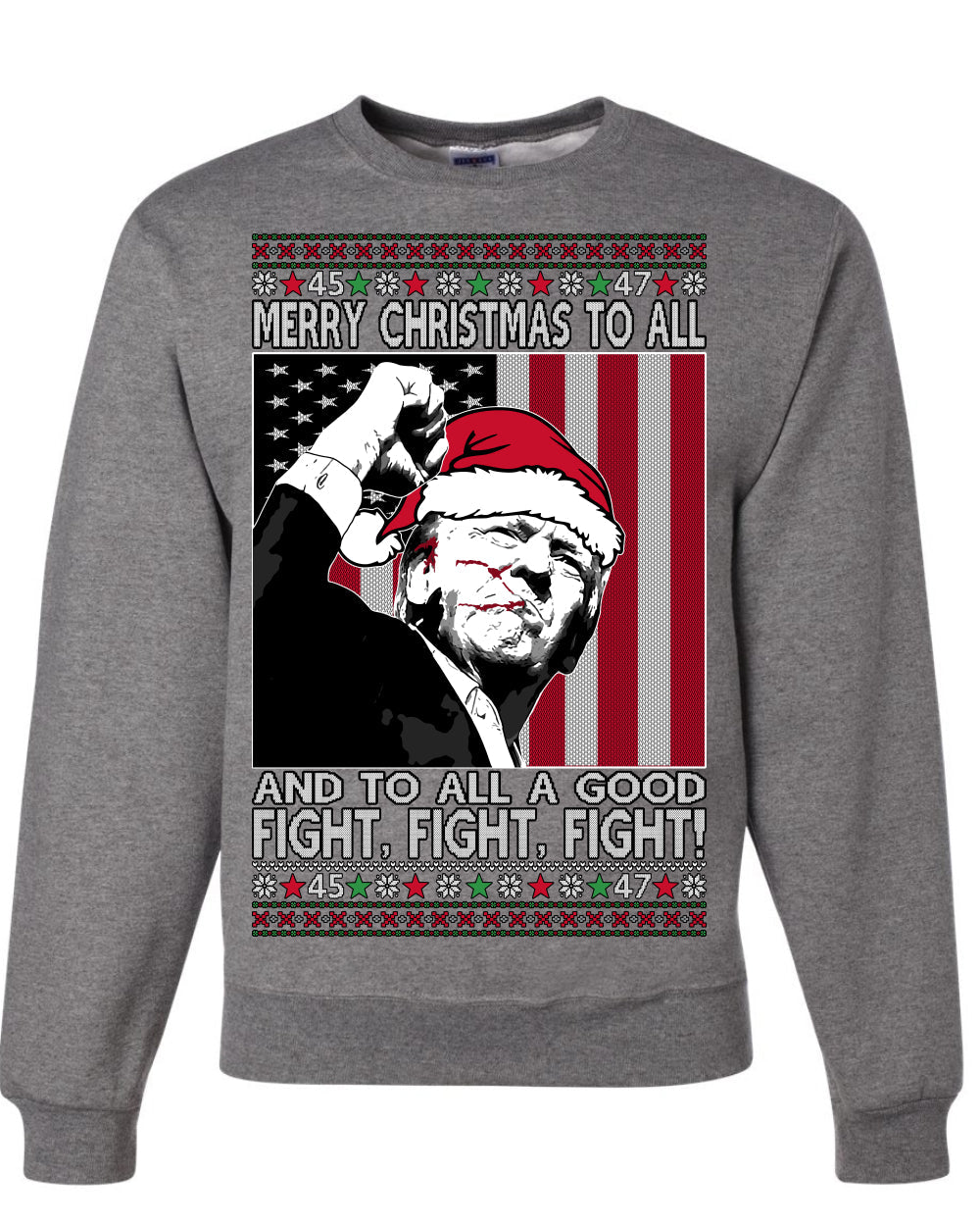 Merry Christmas to All a Good Fight | Santa Donald Trump Ugly Christmas Sweater