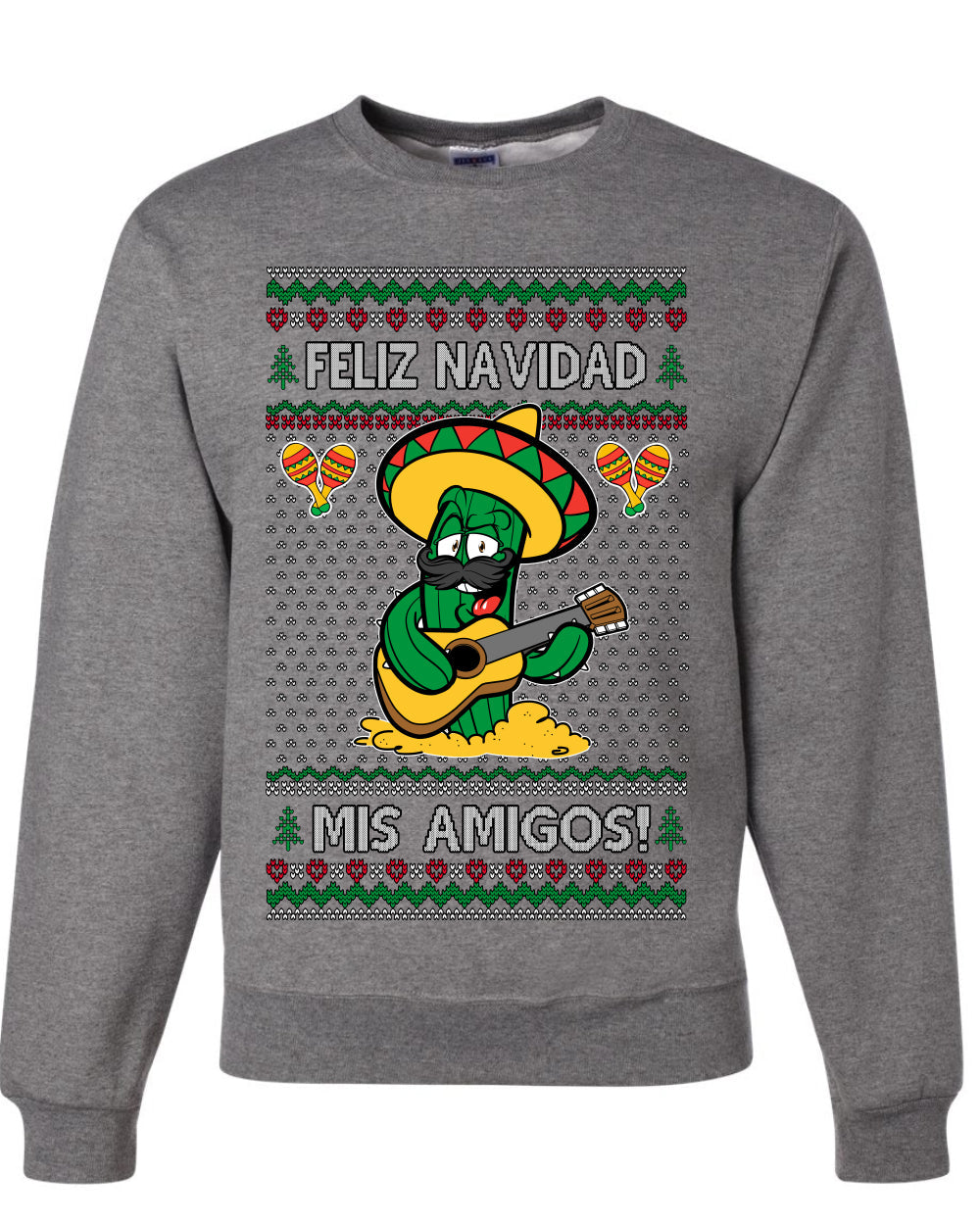 Feliz Navidad Mis Amigos!, Ugly Christmas Unisex Sweater, Crewneck Sweatshirts