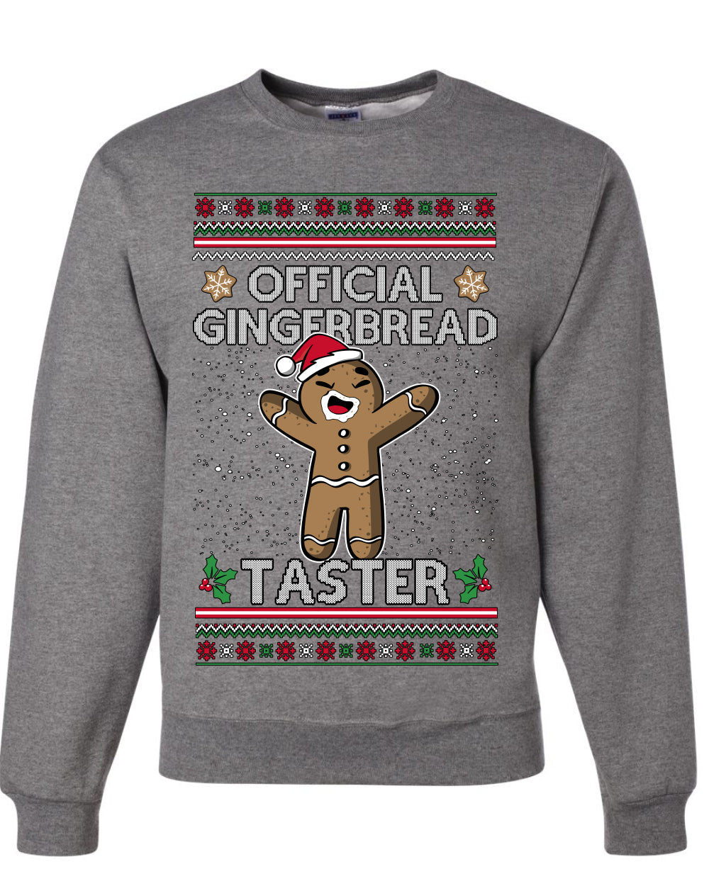 Official Gingerbread Taster, Unisex Ugly Christmas Crewneck Sweatshirts