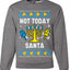 Not Today Santa Menorah Hanukkah, Unisex Ugly Christmas Sweater, Crewneck Sweatshirts