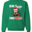 Dear Santa I was Framed Bad Cat Merry Christmas Unisex Crewneck Graphic Sweatshirt
