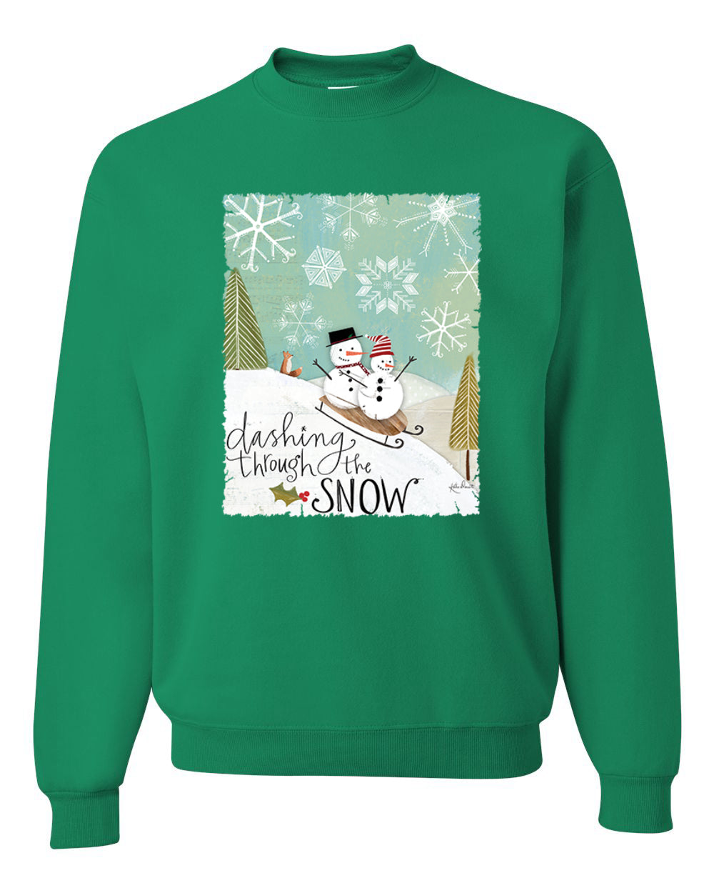 Let it Snow Snowflake Merry Christmas Unisex Crewneck Graphic Sweatshirt