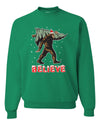 Believe Sanata Sasquatch Bigfoot Merry Christmas Merry Christmas Unisex Crewneck Graphic Sweatshirt
