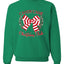 Candy Cane Christmas Club, Cute Bow Peppermint Design Unisex Christmas Sweater, Crewneck Sweatshirts