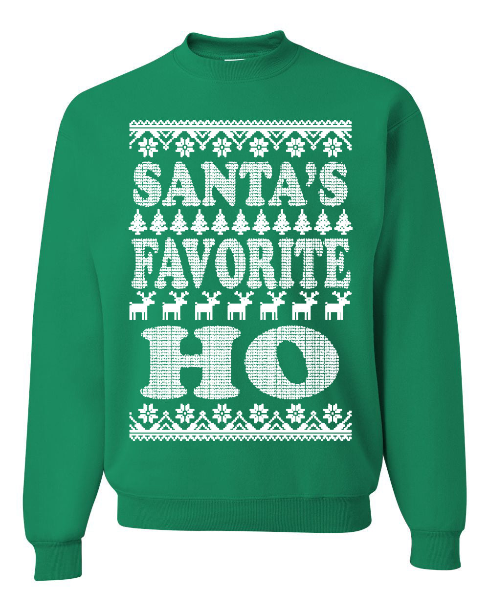 Santa's Favorite Ho White  Ugly Christmas Sweater Unisex Crewneck Sweatshirt