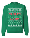 Santa's Favorite Homo Ugly Christmas Sweater Unisex Crewneck Sweatshirt
