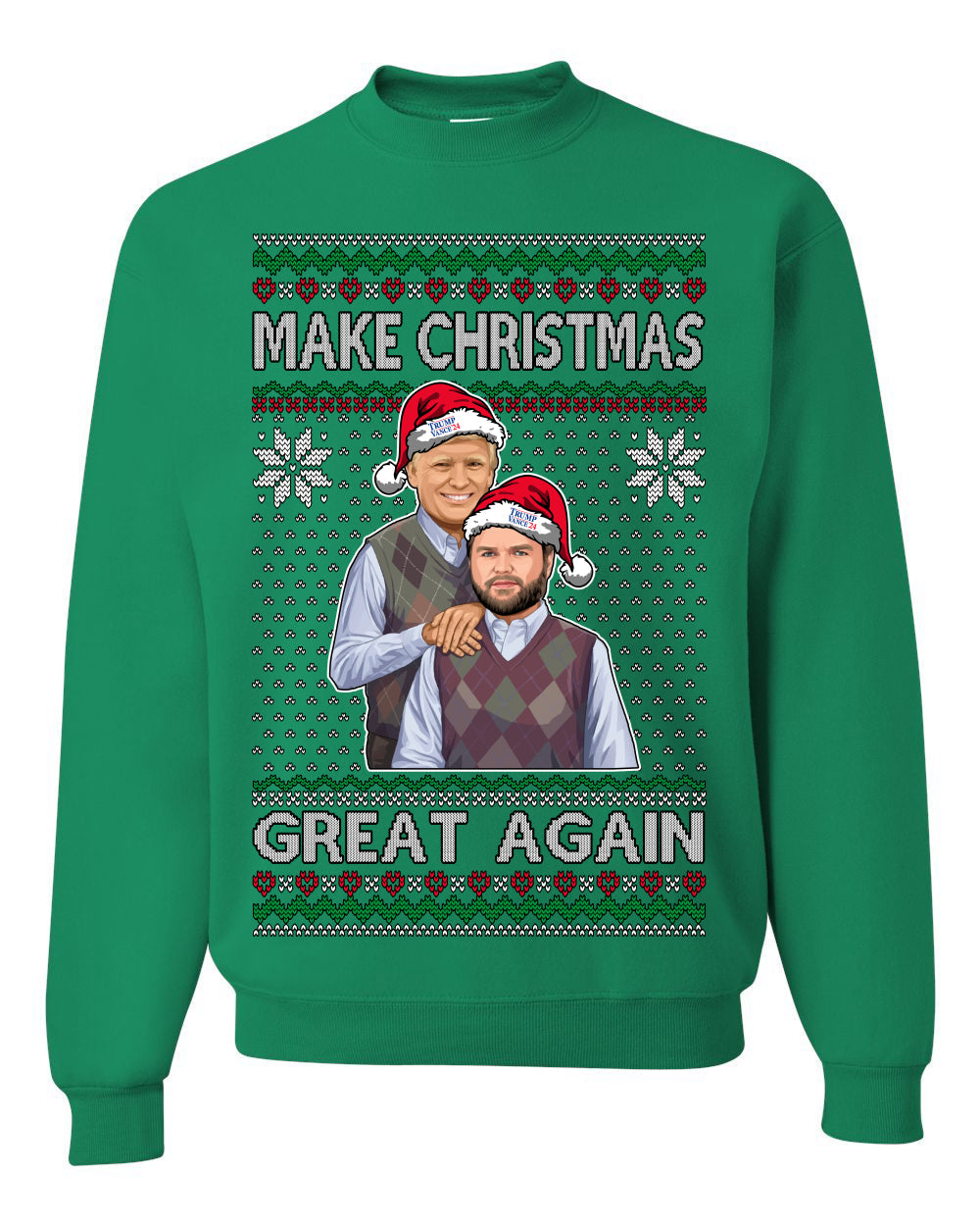 Make Christmas Great Again Trump Vance 2024 Movie Parody Ugly Christmas Sweater Crewneck Sweatshirt