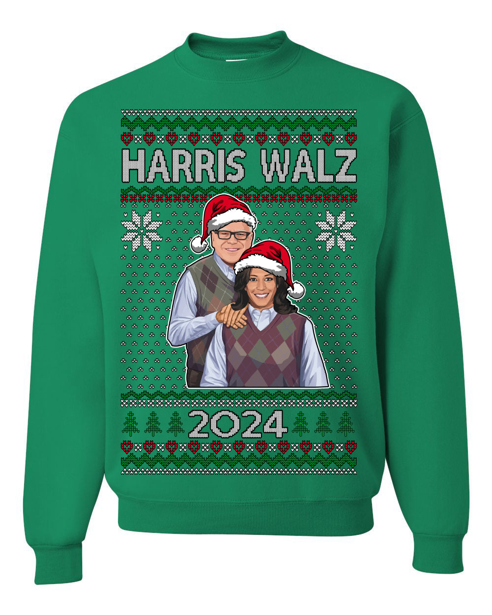 Kamala Harris Tim Walz 2024 Classic Movie Ugly Christmas Sweater Crewneck Sweatshirt