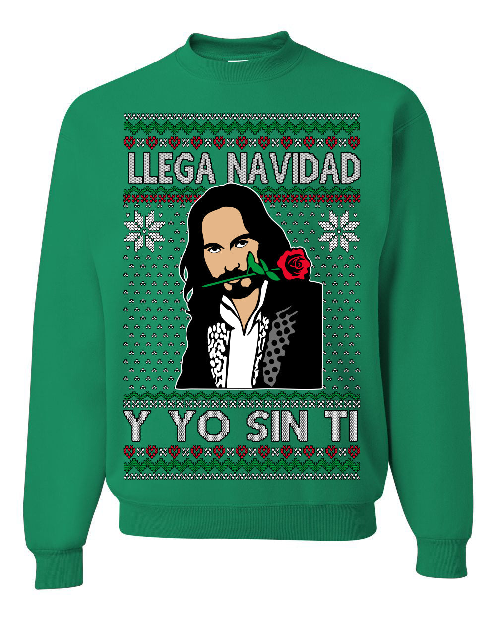 Llega Navidad Y Yo Sin Ti Christmas Is Coming Marco Ugly Christmas Sweater Crewneck Sweatshirt