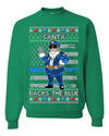 Santa Backs The Blue Pro Police Santa Claus Ugly Christmas Sweater Unisex Crewneck Sweatshirt