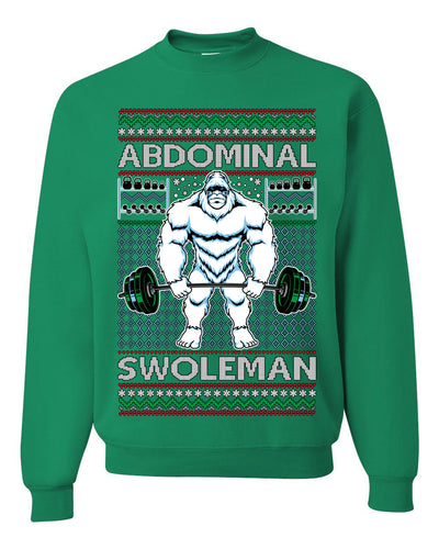 Abdominal Swoleman Fitness Yeti Ugly Christmas Sweater Unisex Crewneck Sweatshirt