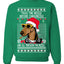 Twas The Nizzle Before Chrismizzle Gangster Dogg Rapper Ugly Christmas Sweater Unisex Crewneck Sweatshirt