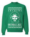 Birthday Boy Jesus Christ Ugly Christmas Sweater Unisex Crewneck Sweatshirt