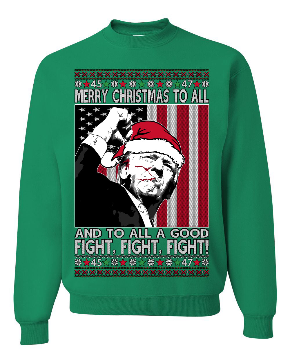 Merry Christmas to All a Good Fight | Santa Donald Trump Ugly Christmas Sweater