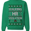 Walking HR Violation, Funny Office Humor Christmas Unisex Sweater, Ugly Christmas Crewneck Sweatshirts