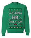 Walking HR Violation, Funny Office Humor Christmas Unisex Sweater, Ugly Christmas Crewneck Sweatshirts