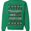 Naughty Nice 41, Ugly Christmas Unisex Sweater List, Extra Festive, Crewneck Sweatshirts