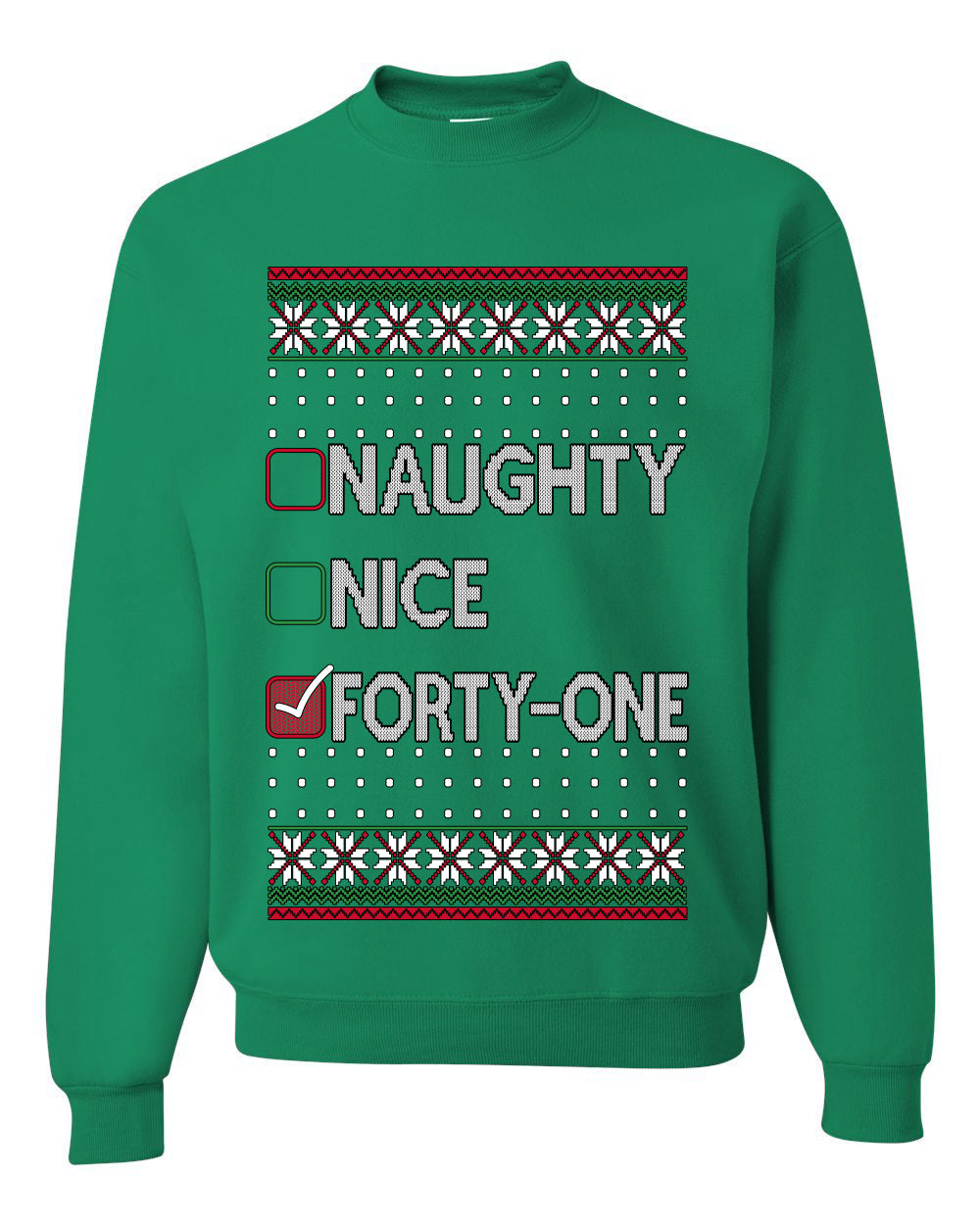 Naughty Nice 41, Simple List, Ugly Christmas Unisex Sweater, Funny Meme, Crewneck Sweatshirts