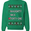 Funny Meme List Naughty, Nice, 41, Ugly Christmas Unisex Sweater, Crewneck Sweatshirts