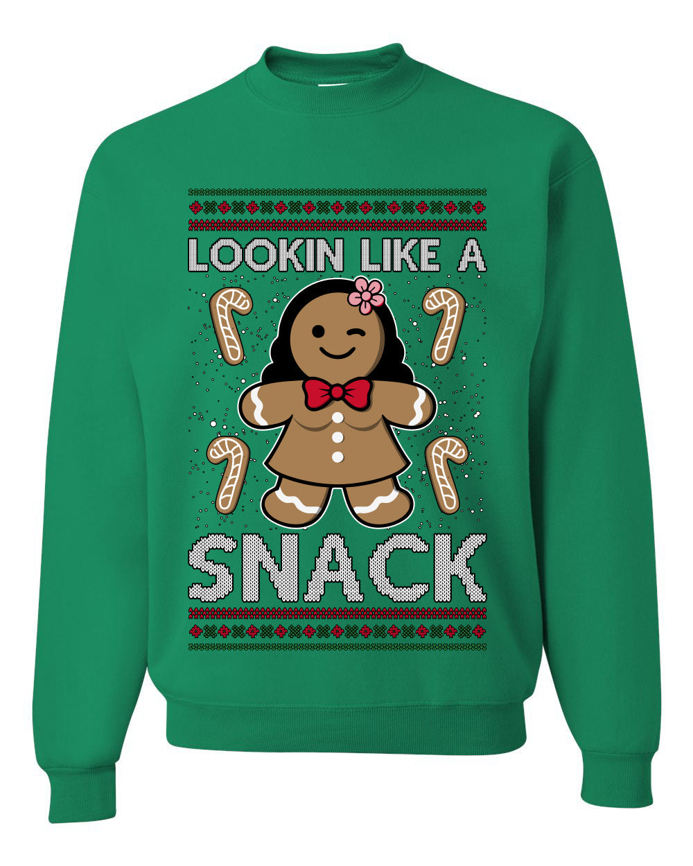 Lookin Like A Snack, Unisex Ugly Christmas Sweater Crewneck Sweatshirts