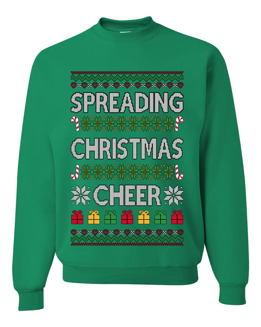 Spreading Christmas Cheer, Unisex Ugly Christmas Sweater Crewneck Sweatshirts
