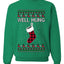 Well Hung, Unisex Ugly Christmas Sweater Crewneck Sweatshirts