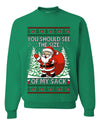 You Should See The Size Of My Sack Naughty Santa, Unisex Ugly Christmas Sweater Crewneck Sweatshirts