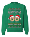 Christmas Festivi-Titties Are My Favorite, Unisex Ugly Christmas Sweater Crewneck Sweatshirts