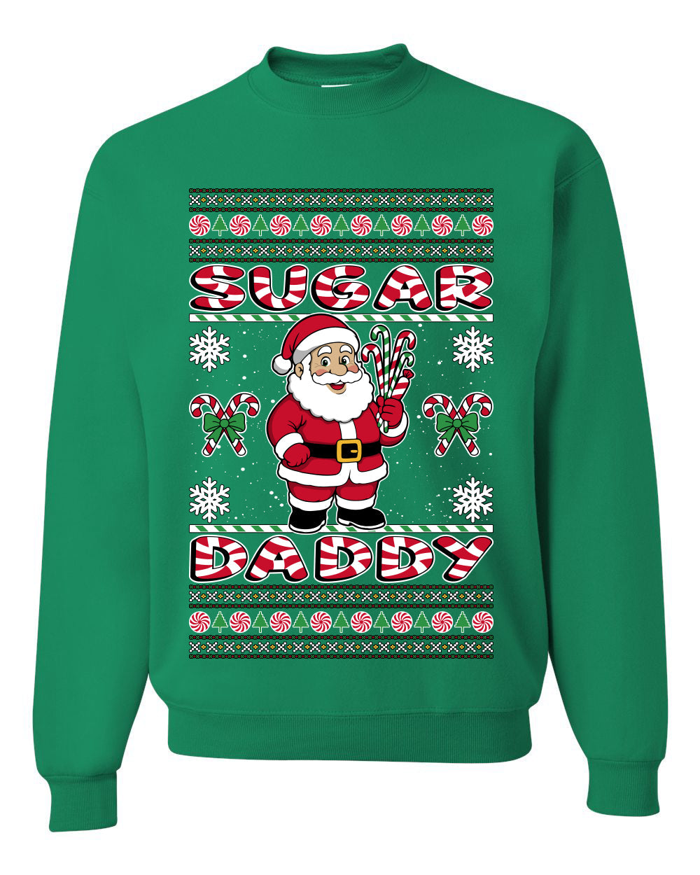 Sugar Daddy Santa, Unisex Ugly Christmas Sweater Crewneck Sweatshirts