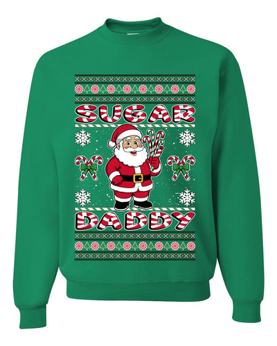 Sugar Daddy Santa, Unisex Ugly Christmas Sweater Crewneck Sweatshirts