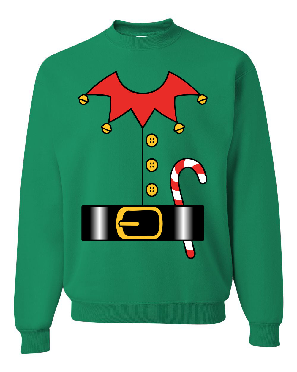 Christmas Elf Suit, Unisex Ugly Christmas Sweater, Crewneck Sweatshirts