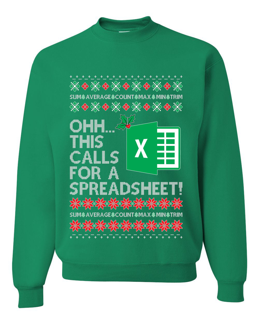 Ohh This Calls For A Spreadsheet Office, Unisex Ugly Christmas Sweater Crewneck Sweatshirts