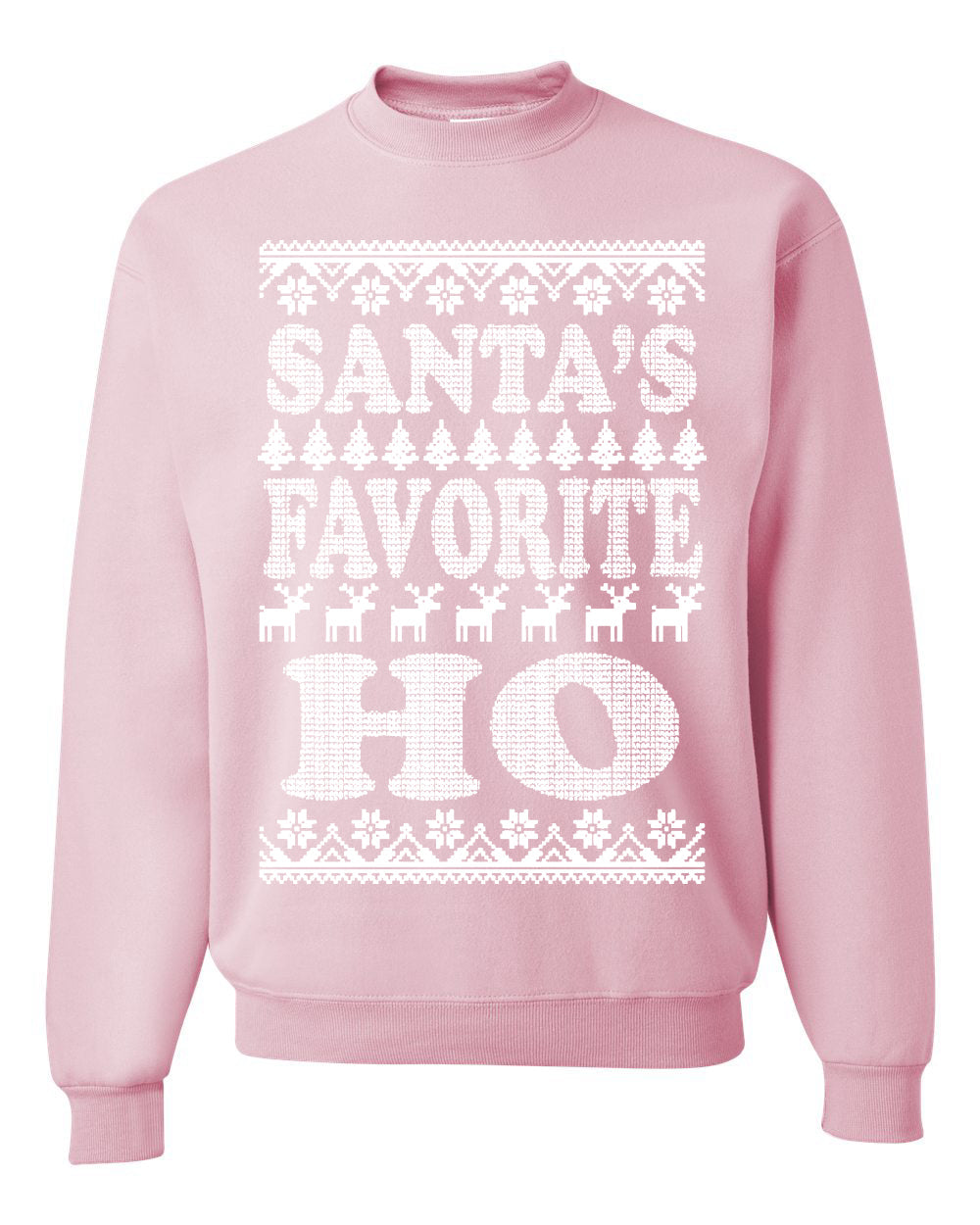 Santa's Favorite Ho White  Ugly Christmas Sweater Unisex Crewneck Sweatshirt