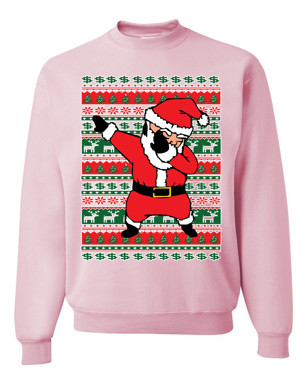 Dabbing Gold Belt Santa Ugly Christmas Sweater Unisex Crewneck Sweatshirt