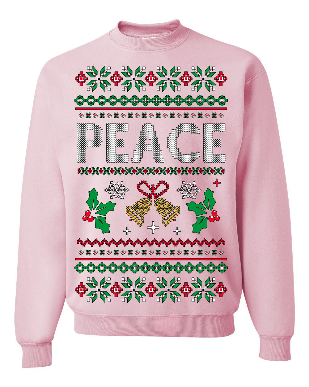 Peace Ugly Christmas Sweater Crewneck Sweatshirt