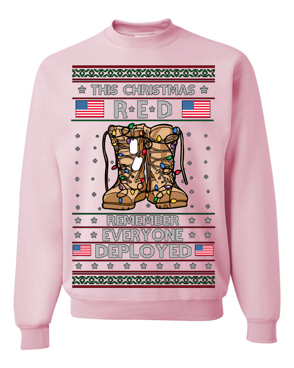 This Christmas RED Remember Everyone Deployed Veteran Ugly Christmas Sweater