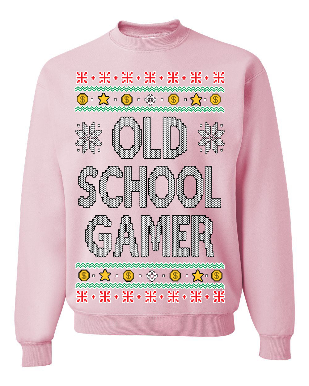 Classic Old School Gamer Video Game Fan Funny Ugly Christmas Sweater Crewneck Sweatshirt