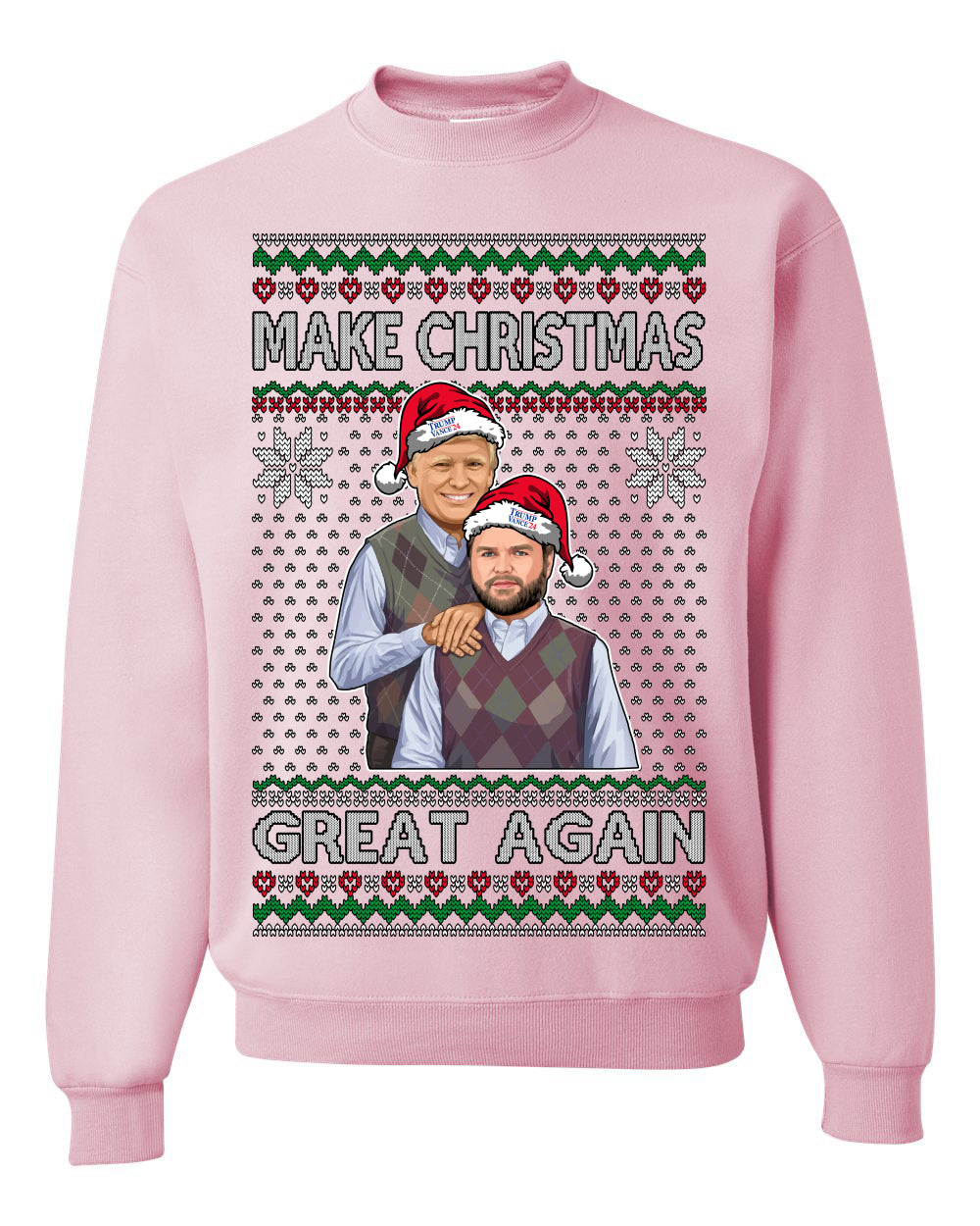 Make Christmas Great Again Trump Vance 2024 Movie Parody Ugly Christmas Sweater Crewneck Sweatshirt