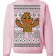 Bite This Funny Gingerbread Cookie Middle Finger Ugly Christmas Sweater Crewneck Sweatshirt