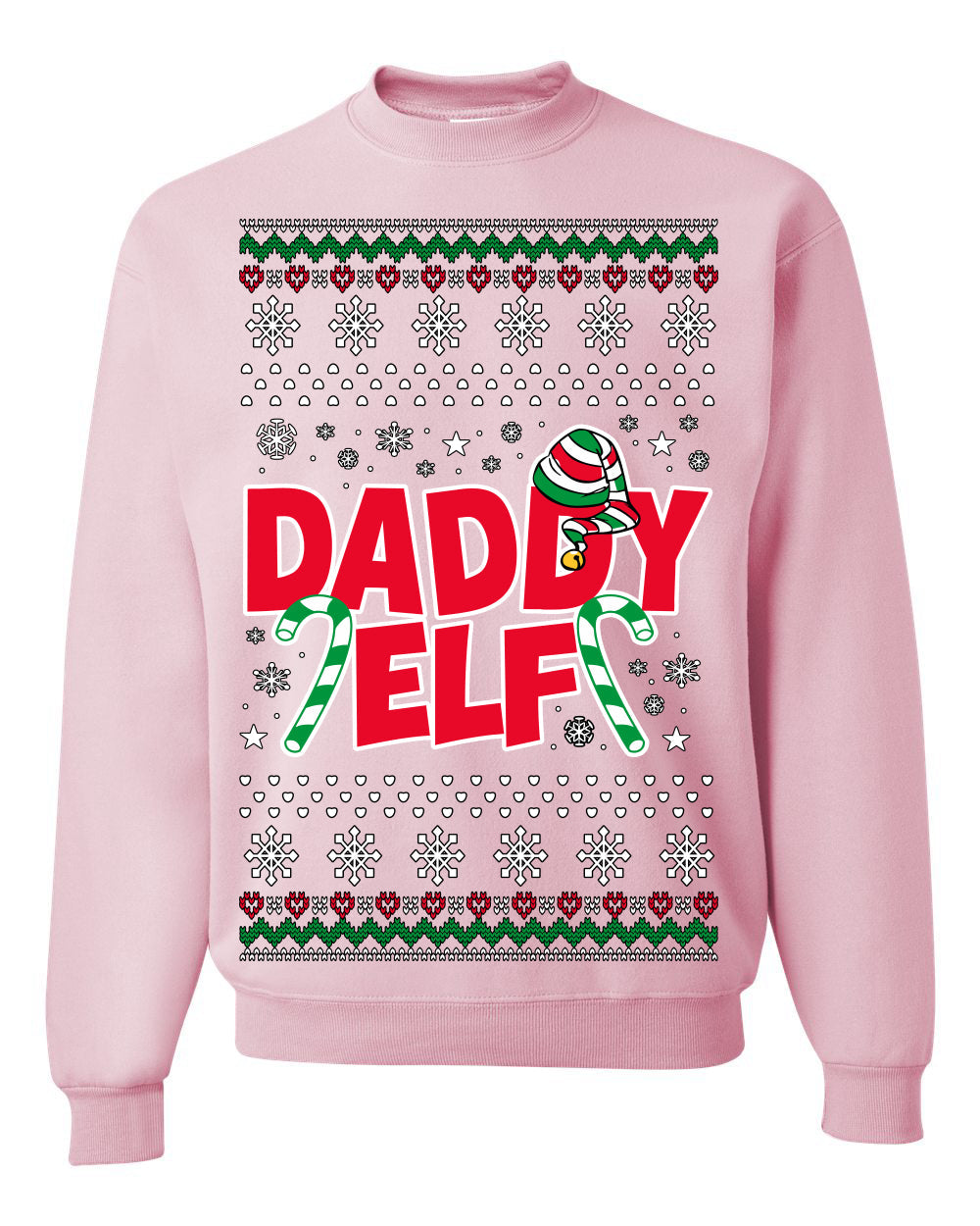 Daddy Elf Cute Holiday Winter Ugly Christmas Sweater Crewneck Sweatshirt