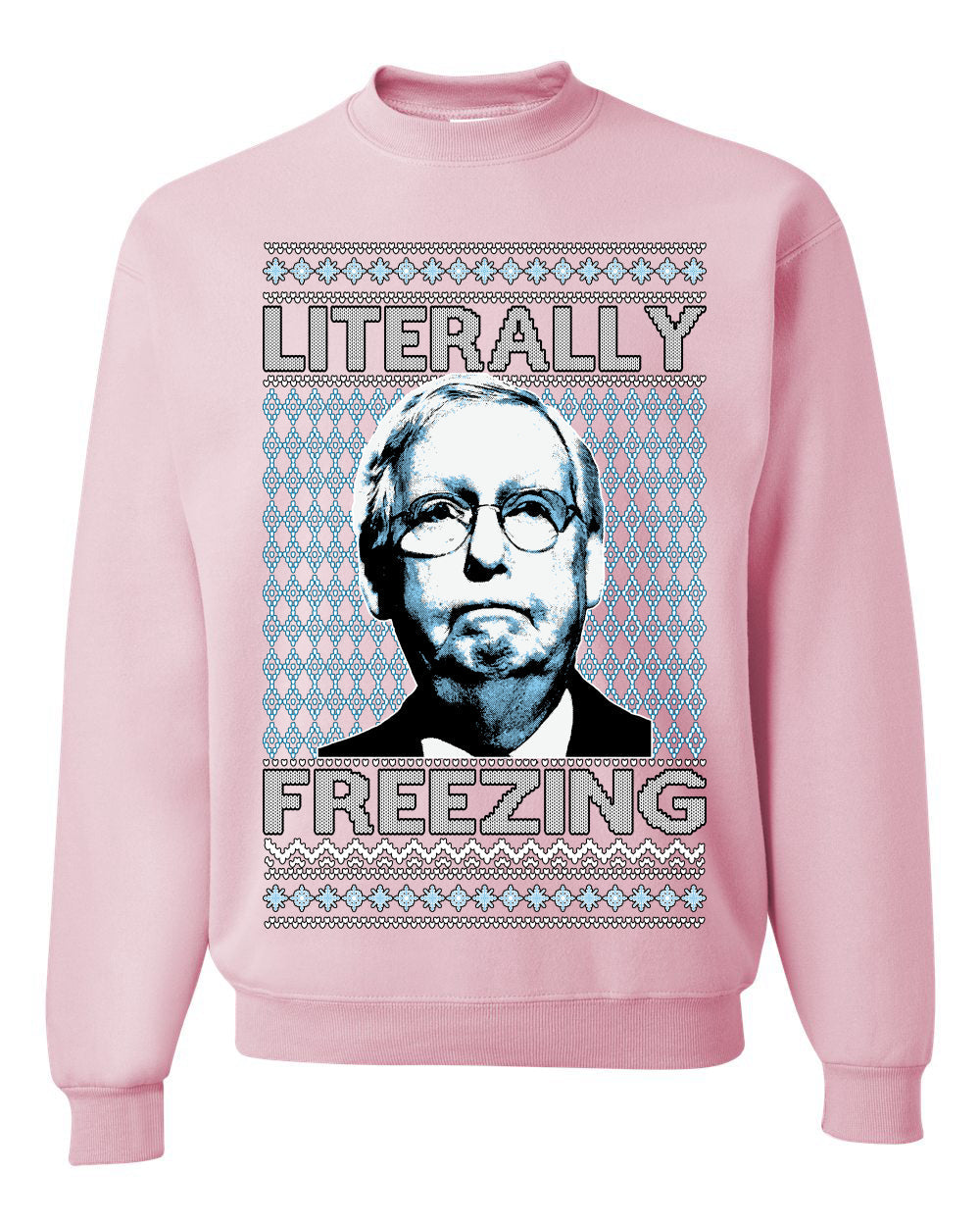 Literally Freezing McConnell Senator Ugly Christmas Sweater Unisex Crewneck Sweatshirt