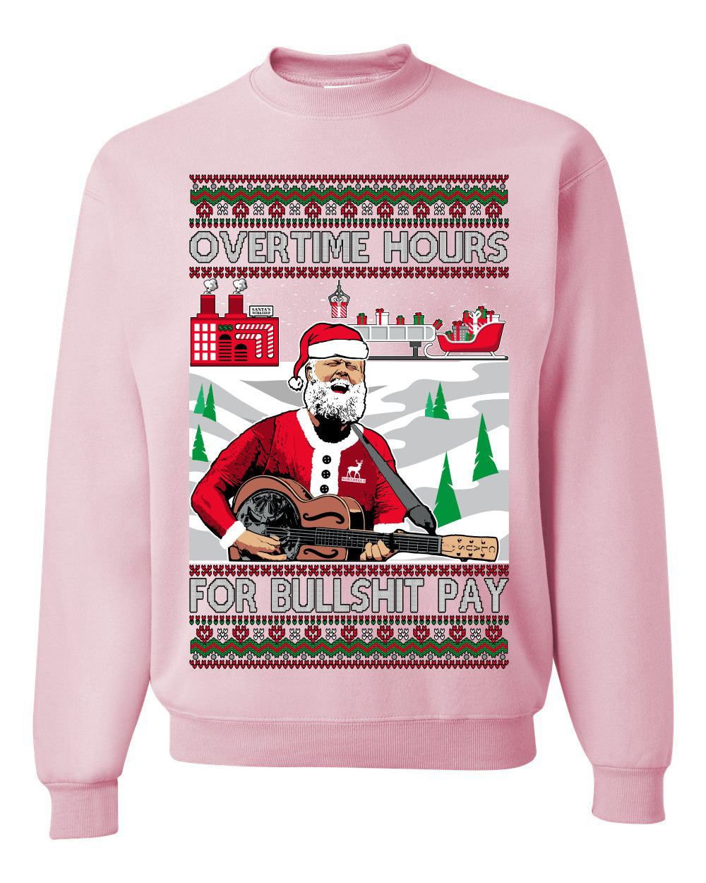 Overtime Hours Rich Men North of Richmond Ugly Christmas Sweater Unisex Crewneck Sweatshirt