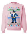 Santa Backs The Blue Pro Police Santa Claus Ugly Christmas Sweater Unisex Crewneck Sweatshirt